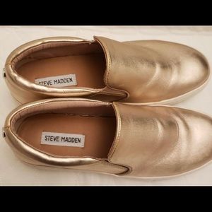 Steve Madden, Women’s Graphic Platform Sneakers, Taupe Color, Size 9